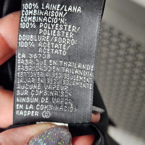 Albert NiponTwo Piece Wool Black Suit Set With Maxi Dress 41Inches Long Size 16 - Picture 12 of 16